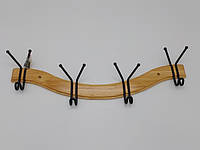 Вешалка для верхней одежды настенная деревянная на 4 крючка AE-92704 L 59 cm W 13 cm IKA SHOP