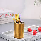 Підставка для шпажек золотого кольору з нержавіючої сталі REMY-DECOR підставка тримач для а чайних ложичек та виделочек, фото 6