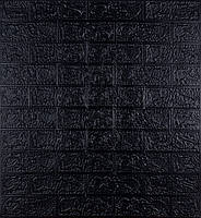 Самоклеющаяся декоративная 3D панель под черный кирпич 700x770x3мм