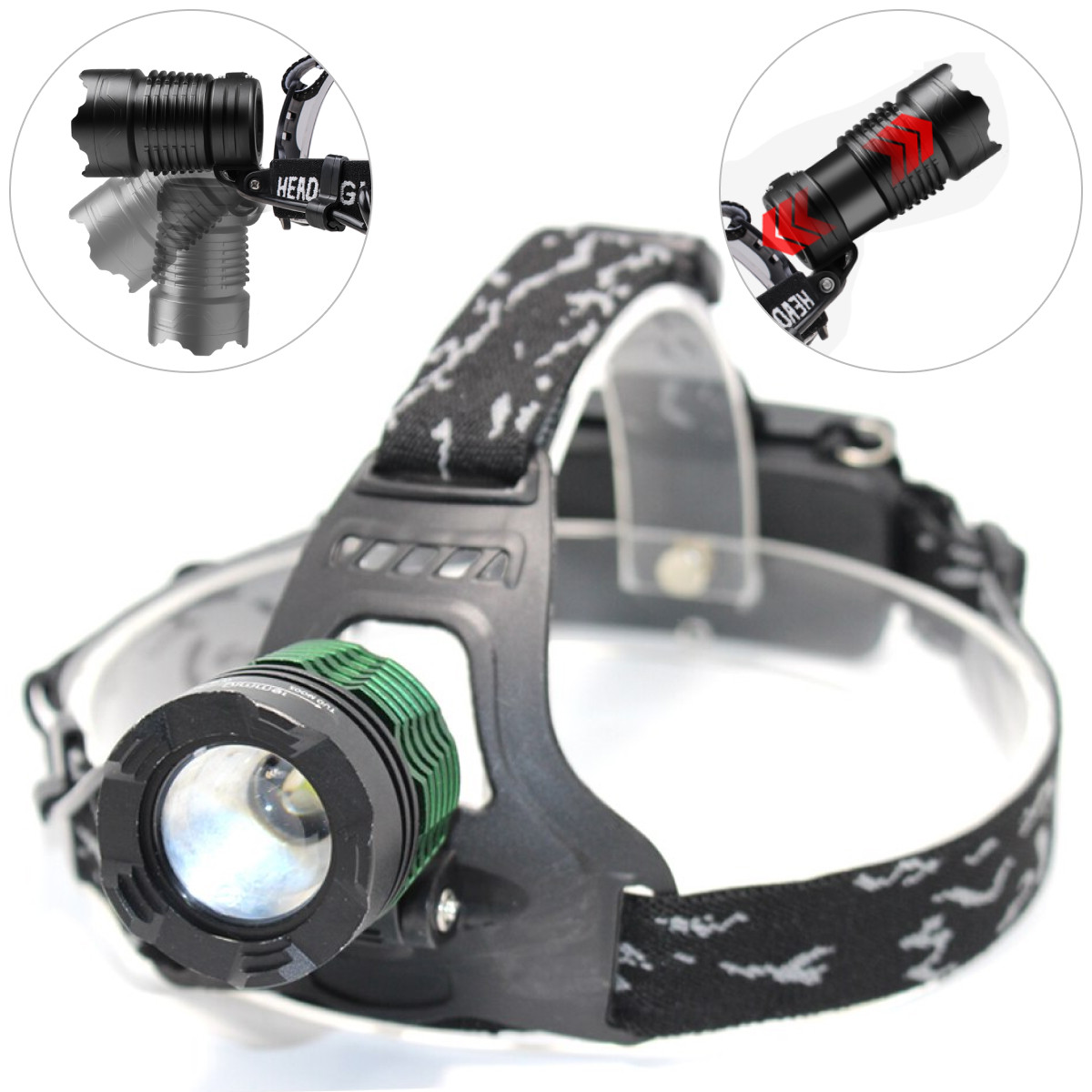 Налобний ліхтарик BL-2188B T6, від USB / Акумуляторний ліхтар на голову / Універсальний ліхтарик для кемпінгу, фото 1