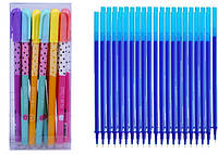 Набор: Ручки пиши-стирай синяя "Lovely days" (12шт)+ стержни 40 (шт)