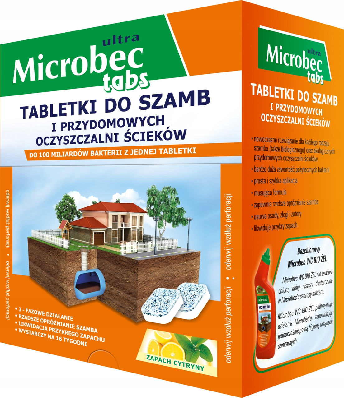 Таблетки для очистки септика и выгребных ям Microbec 16x20 г Bros - фото 2 - id-p1776424408