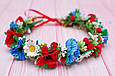 Вінок для волосся / віночок на голову український з квітами ручної роботи під вишиванку 698, фото 3
