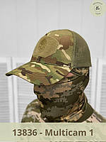 Тактическая кепка Chastener с сеткой и липучкой для шеврона / Бейсболка ВСУ полевая армейская (арт. 13836-9) Multicam