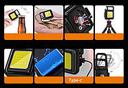 Ліхтарик карабін 800 mAh магніт, батарея LED USB Rechargeable Work, фото 5