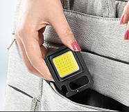 Ліхтарик карабін 800 mAh магніт, батарея LED USB Rechargeable Work, фото 3
