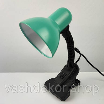 Настільна лампа на прищіпці 28х12х18 см зелена, фото 2