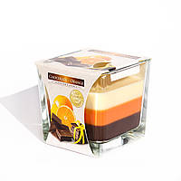 Свеча ароматическая Chocolate orange Шоколад апельсин в стекле с запахом для дома Bispol