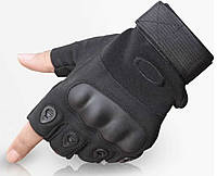 Тактические перчатки без пальцев для ВСУ олива/черный военные короткие перчатки летние безпалые