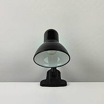Настільна чорна лампа на прищіпці Е27 28х12х18 см, фото 4