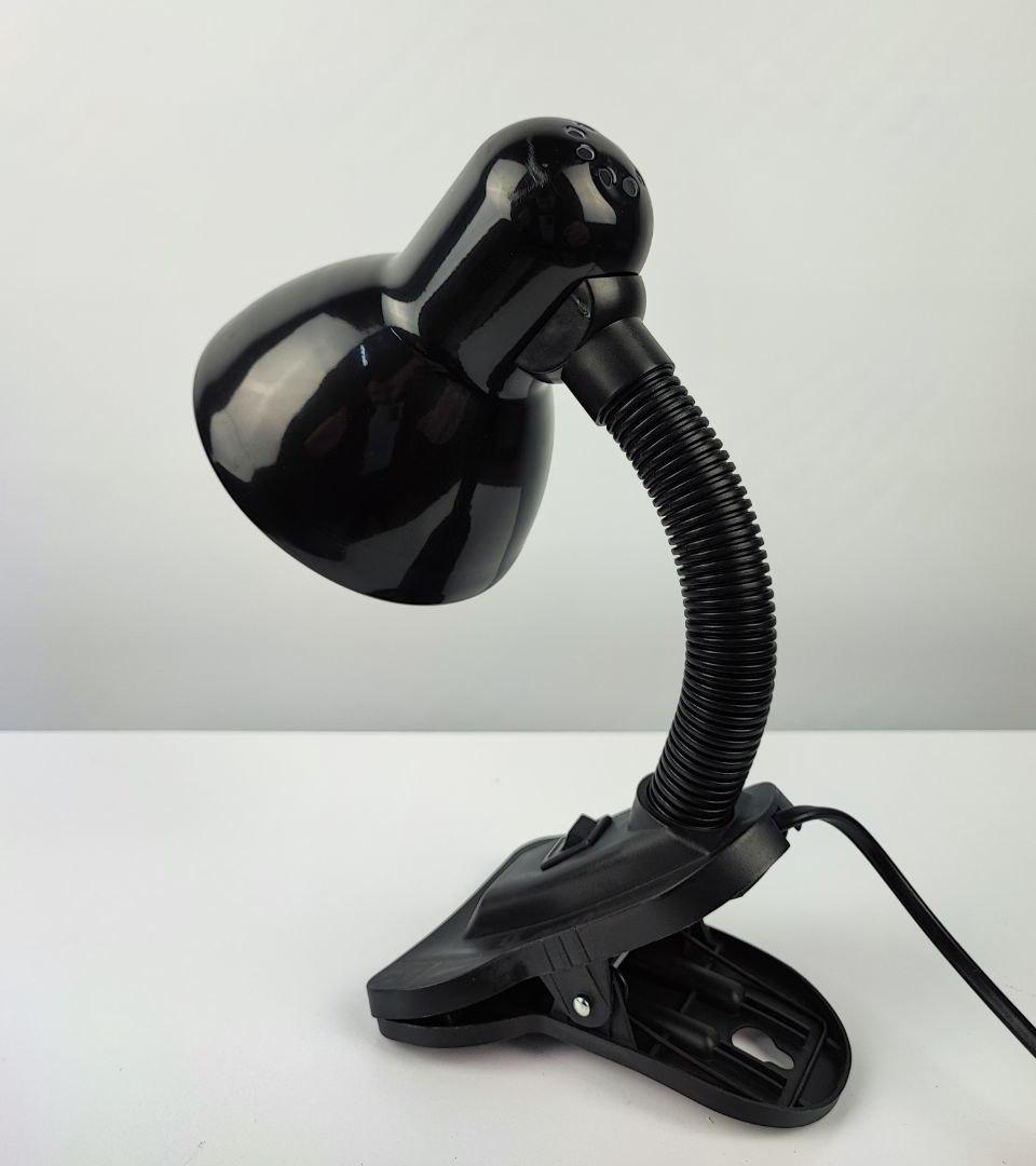 Настільна чорна лампа на прищіпці Е27 28х12х18 см