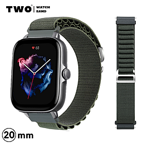 Ремінець для Xiaomi Amazfit GTS 3 нейлоновий Зелений болотний