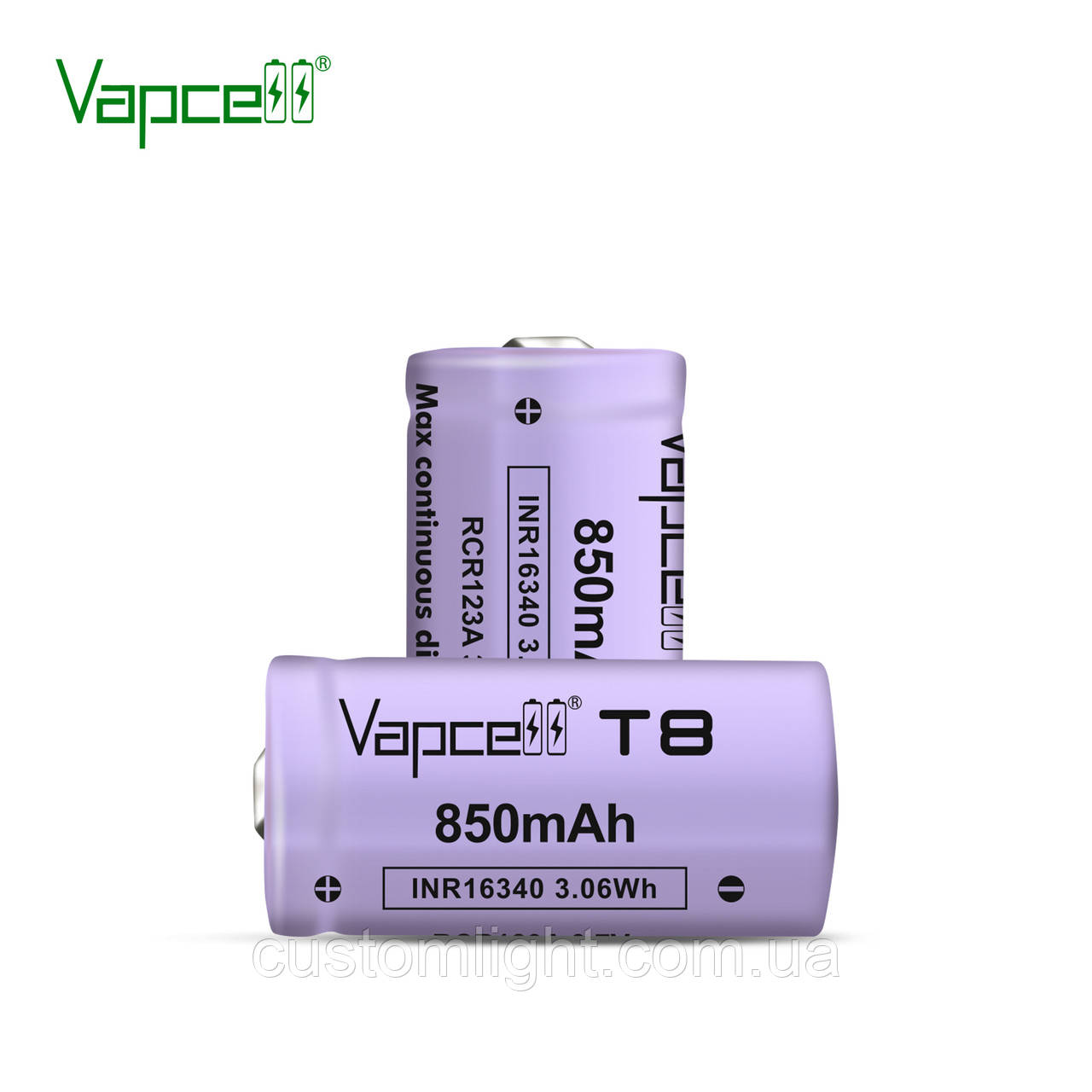 Акумулятор Vapcell T8 INR16340 850mah