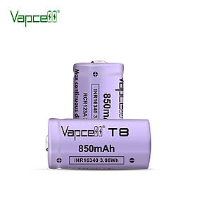 Акумулятор Vapcell T8  INR16340 850mah