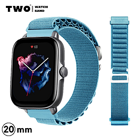 Ремінець для Xiaomi Amazfit GTS 3 нейлоновий Синій світлий