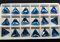 De'Lux Blue Zircon Triangle 16mm Premium стекло треугольник блю циркон бирюзовый гелиотроп