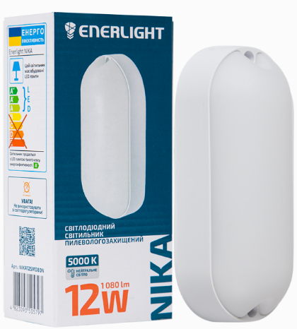Світильник LED вологозахищений NIKA 12W 1080Lm 5000K IP-65, фото 1