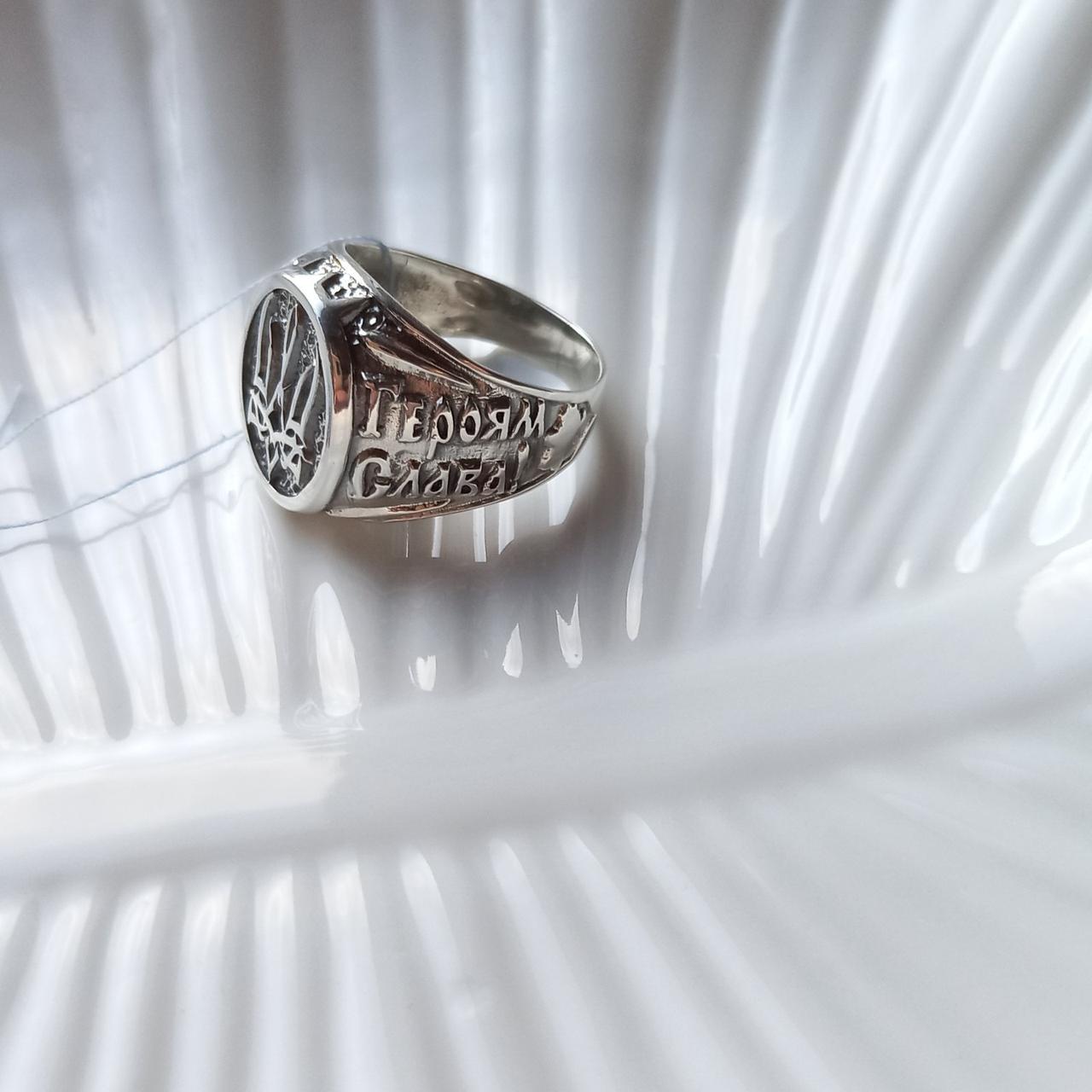 Срібний чоловічий перстень Срібна печатка Тризуб