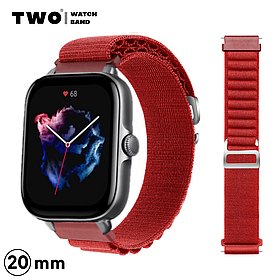 Ремінець для Xiaomi Amazfit GTS 3 нейлоновий Червоний