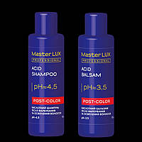 Кислотний шампунь після фарбування та освітлення волосся Master LUX professional 100 мл, кислий