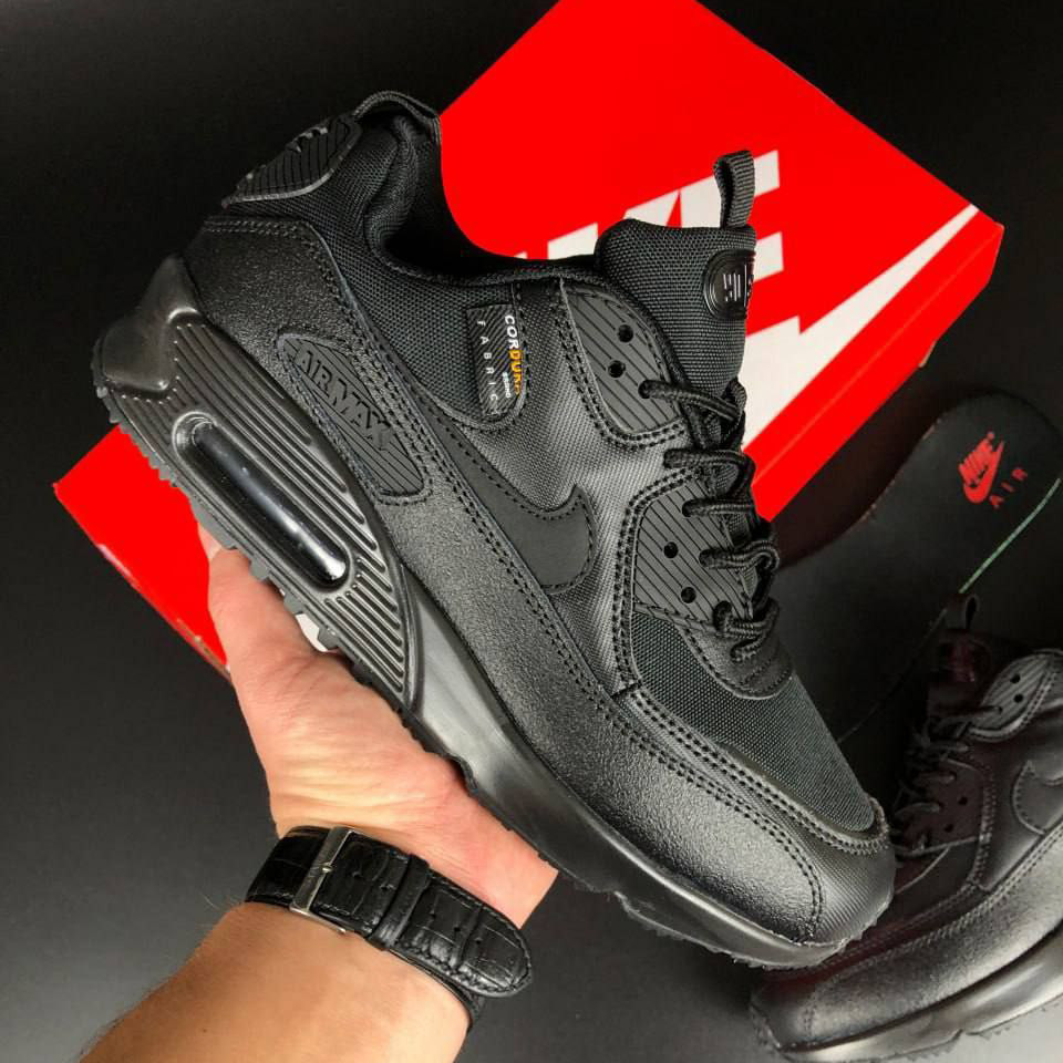 Чоловічі кросівки Nike Air Max 90 Surplus шкіряні сіточка спортивні молодіжні чорні