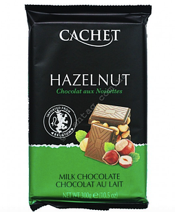 Молочний шоколад Cachet «Hazelnut» з цілим фундуком, 300 г