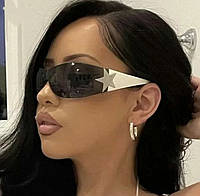 Спортивные трендовые модные очки У2К хип-хоп солнцезащитные стильные очки со звездой тик ток хит 2023 г