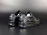 Чоловічі кросівки Nike Air Max 90 шкіряні повсякденні демісезонні чорні, фото 6