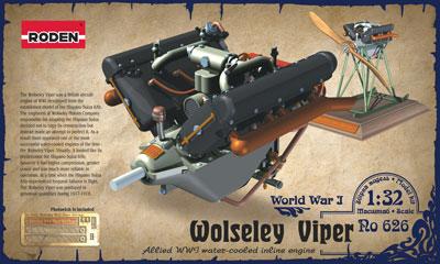 Пластикова модель 1/32 Roden 626 британський авіаційний двигун Wolseley Viper, фото 1