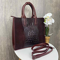 Женская сумка рептилия замшевая бордовая, сумочка из натуральной замши под рептилию красная FM