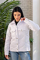Жіноча коротка куртка стьобана весна-осінь на кнопках "Zara"