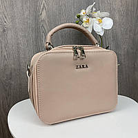 Женская каркасная мини сумочка на плечо в стиле Zara FM Пудровый