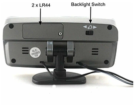 Автогодинник VST-7045V 12 В температура вольтметр календар 2 датчики температури будильник сірий, фото 3