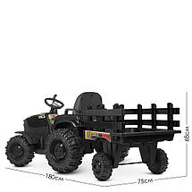 Дитячий електромобіль трактор Bambi М 4623EBLR-2 (24V) акумуляторний з пультом і причепом 2 мотори 200W MP3, фото 3