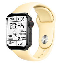 Розумний годинник Smart Watch 6 Z32 PRO 44 mm алюміній тонометр крокомір оксиметр 2 ремінці райдужний жовтий, фото 5
