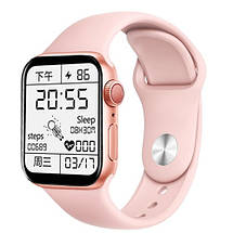 Розумний годинник Smart Watch 6 Z32 PRO 44 mm алюміній тонометр крокомір оксиметр 2 ремінці білий рожевий, фото 5