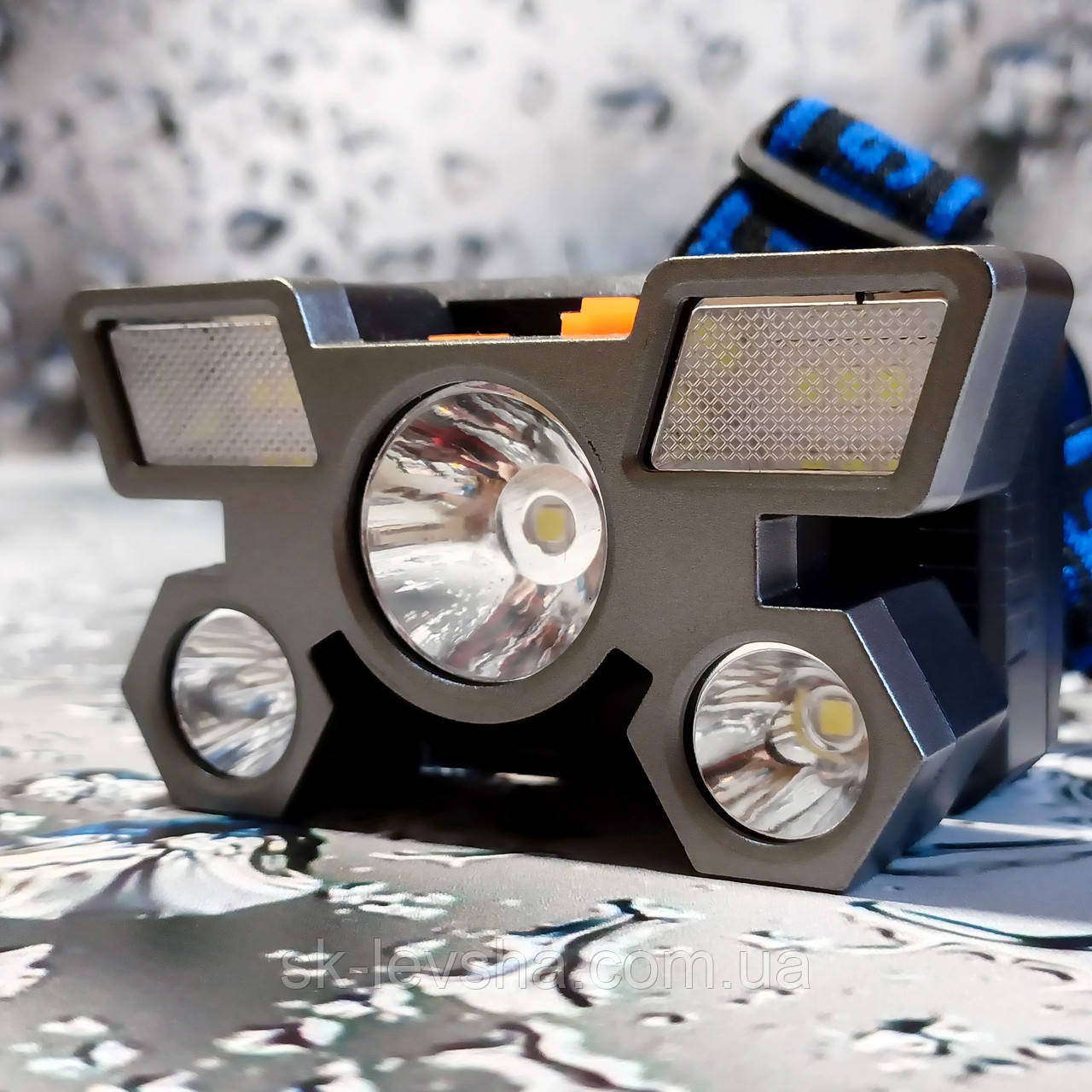 Ліхтарик акумуляторний налобний 5 LED, 4 режими