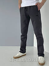 48,50,52,54,56. Утеплені чоловічі спортивні штани з якісного трикотажу трьохнитки з начосом - сірі графітові, фото 2