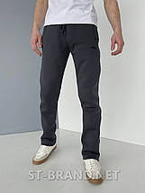 48,50,52,54,56. Утеплені чоловічі спортивні штани з якісного трикотажу трьохнитки з начосом - сірі графітові, фото 3