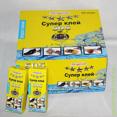 Клей секунда 505 Original упаковка 50 шт, водостойкий супер клей для ...