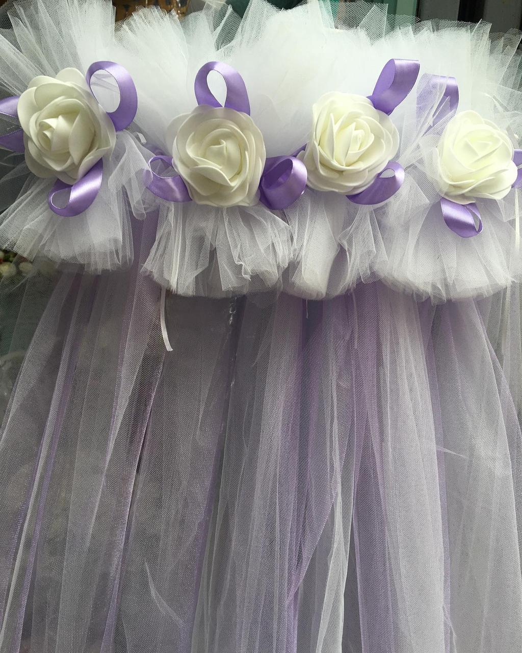 Фатінові стрічки для декору весільних авто 3м., фото 1