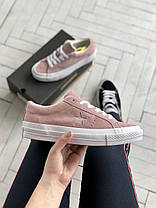 Жіночі Кеди Converse One Star Premium Suede Pink / Конверс Ван Стар Преміум Суейд Рожеві, фото 3
