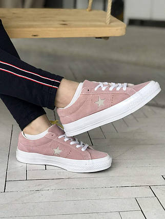 Жіночі Кеди Converse One Star Premium Suede Pink / Конверс Ван Стар Преміум Суейд Рожеві, фото 1