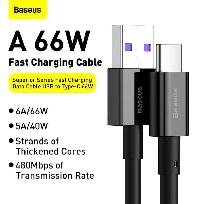 Кабель зарядный Baseus Superior Series Fast Charging Data Cable for Type-C 66W 1м Black (CATYS-01) (ID#1776549517), цена: 160 ₴, купить на Prom.ua