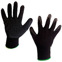 Перчатки полиэстер черные с черным латексным покрытием WERK WE2125