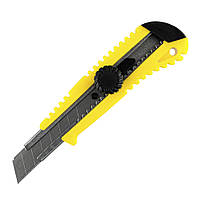 Нож пластиковый блокировка лезвия металлическая направляющая сегментированное лезвие в блистере СТАЛЬ 23104