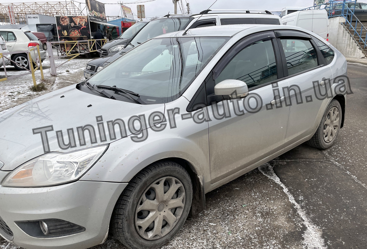 Дефлектори вікон (вітровики) Ford Focus II 2004-2010 (HIC)