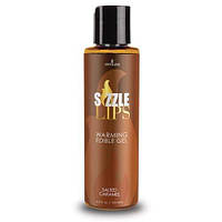 Согревающий массажный гель Sensuva Sizzle Lips Salted Caramel (125 мл), без сахара, съедобный