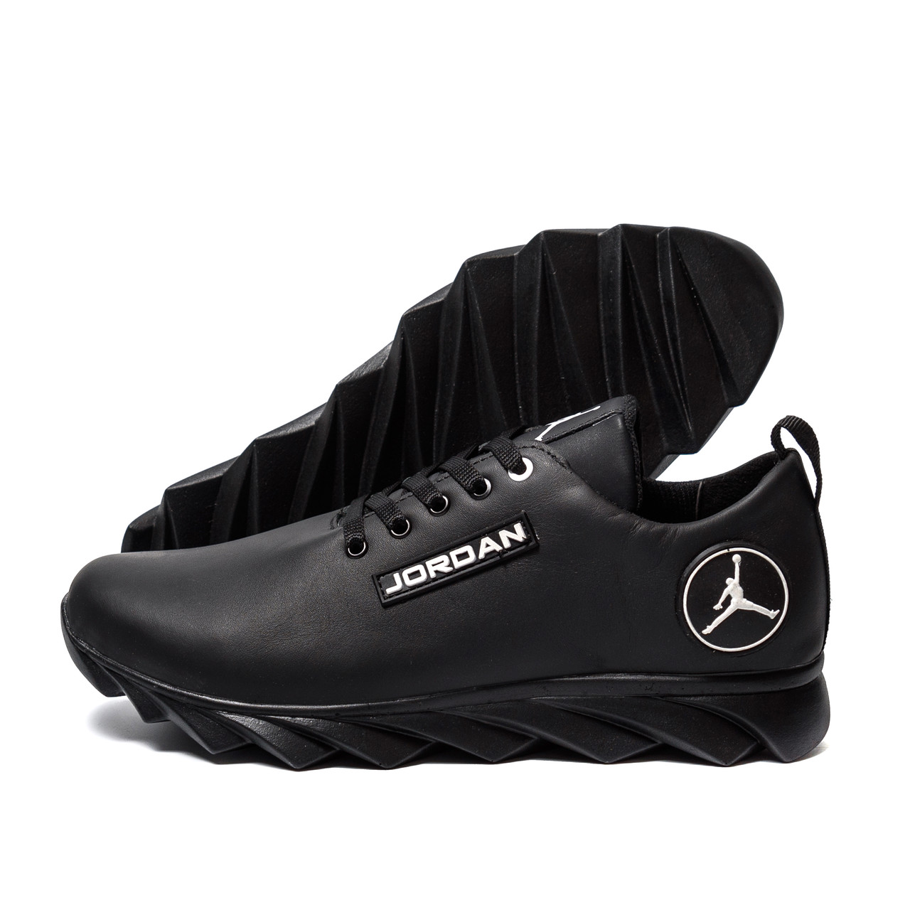 Чоловічі шкіряні кросівки Jordan Black, фото 1