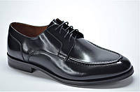 Мужские модные кожаные туфли лоферы шнурок черные PAZOLINI 086